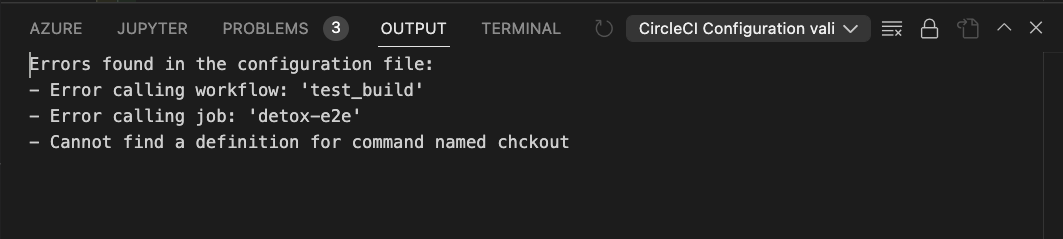 Errors in VS Code output