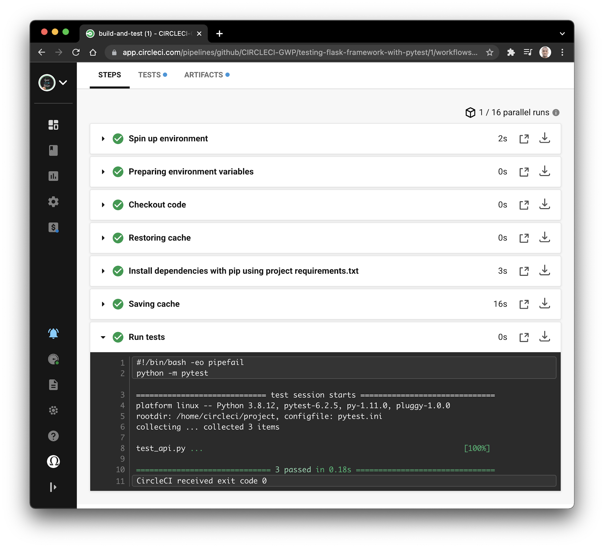 Pytest で Flask フレームワークをテストするには Circleci Pytest で Flask フレームワークをテストするには Circleci
